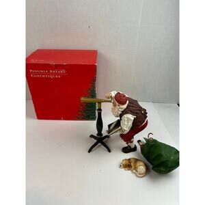 Possible Dreams Clothtique “Starry Night” Santa Figurine w/ Telescope & Dog
